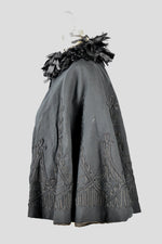 Antique Victorian Lady's Nouveaute Short Black Cape Brocade