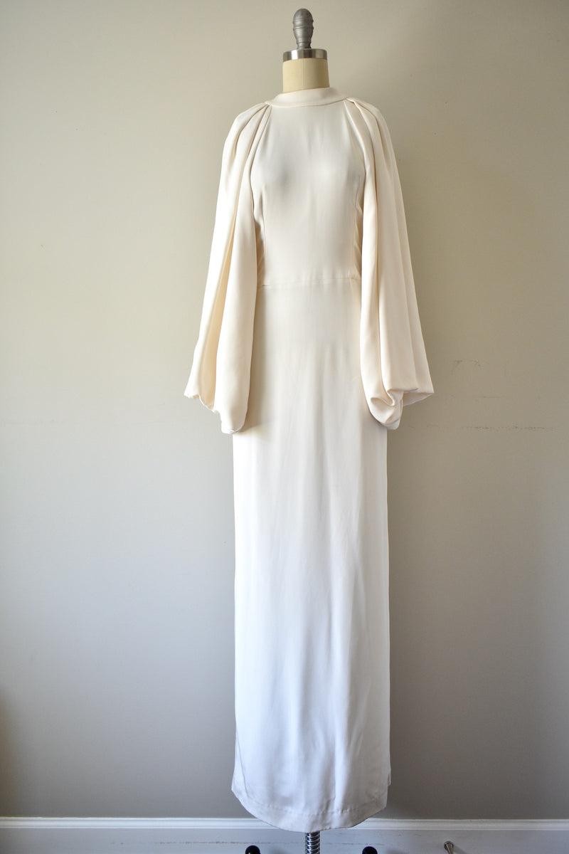 Cream Open Back Gown
