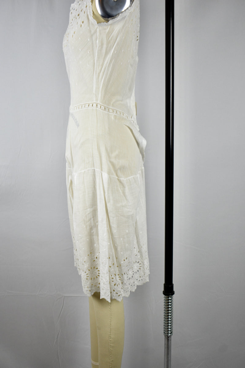 1880s-1910s Antique Edwardian Cotton Eyelet Lace Romper