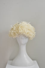 Vintage 1960s Jan Leslie Custom Design Ivory Ostrich Feather Hat