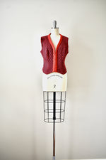 Vintage 1970 Lilli Ann Red Polka Dot 2 Piece Jacket and Vest