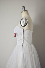 Vintage 1950s White Rosette Tulle Dress