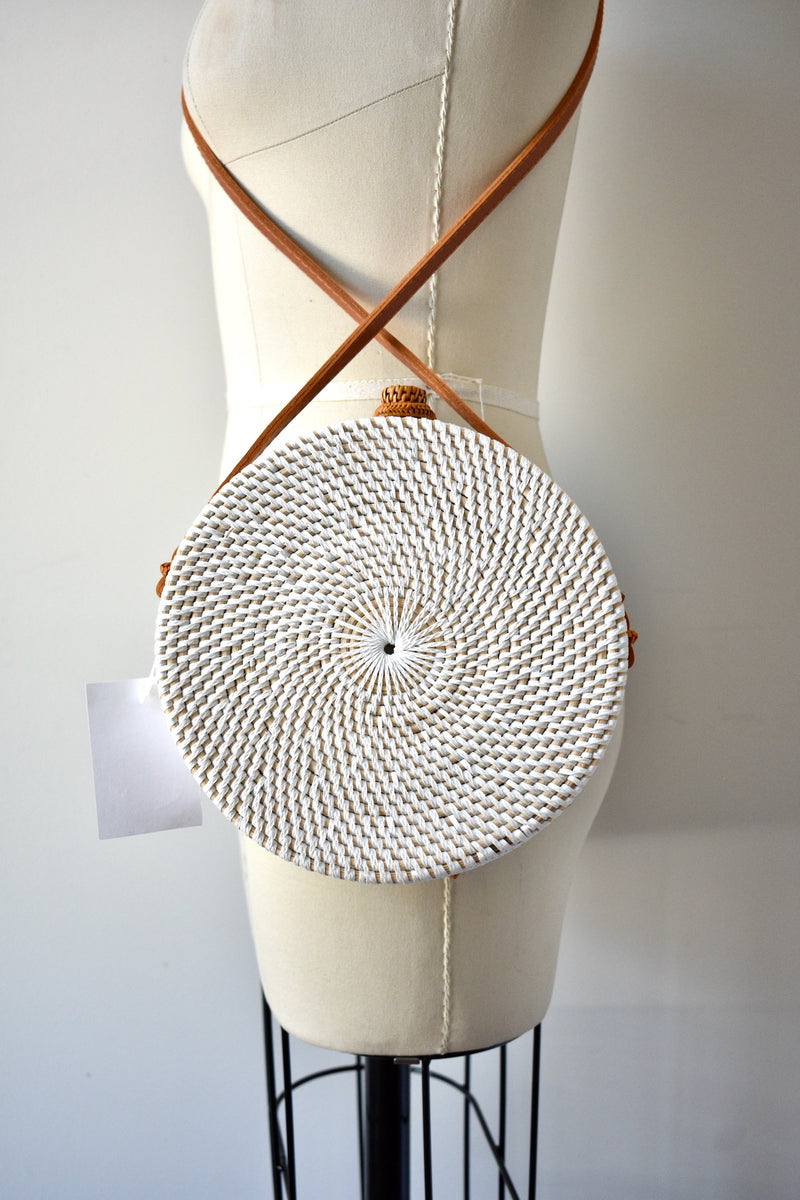 White Circle 100% Vegan Crossbody Circle Bag