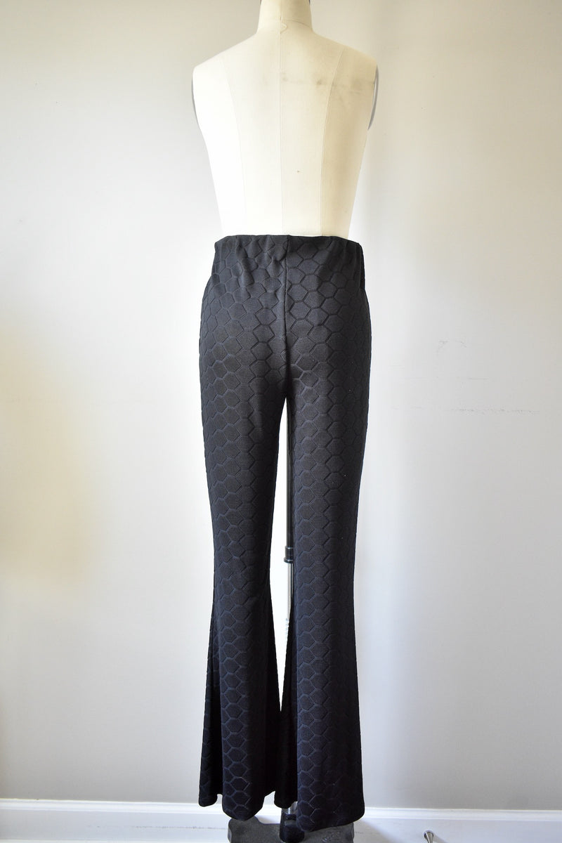 Modern Black Stretch Bell Bottom Pant