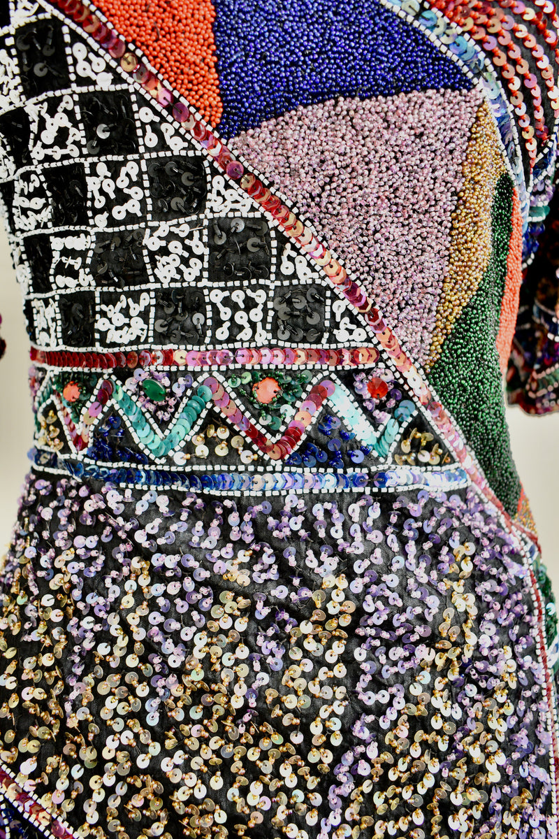 Vintage 1990 Multicolor Silk Beaded Dress Vintage World Rocks Vintage 1990 Multicolor Silk Beaded Dress Vintage World Rocks