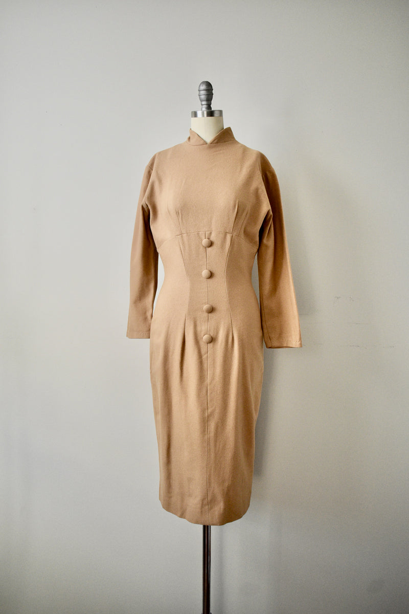 Vintage 1950s Brown Pencil Dress