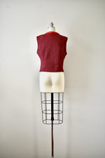 Vintage 1970 Lilli Ann Red Polka Dot 2 Piece Jacket and Vest