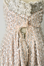 1940s Vintage Hollywood Beige Sequin Gown