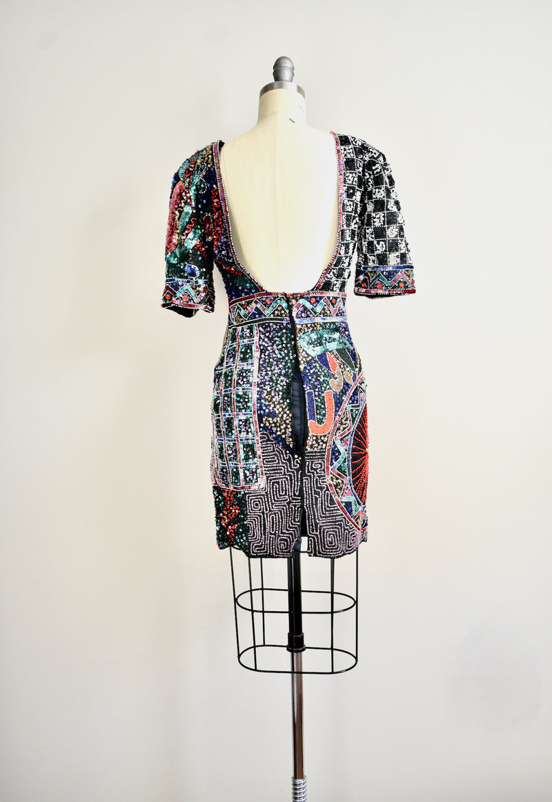 Vintage 1990 Multicolor Silk Beaded Dress Vintage World Rocks Vintage 1990 Multicolor Silk Beaded Dress Vintage World Rocks
