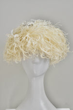 Vintage 1960s Jan Leslie Custom Design Ivory Ostrich Feather Hat