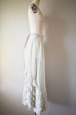1930s Mint Green Sheer Pleated Wrap Skirt