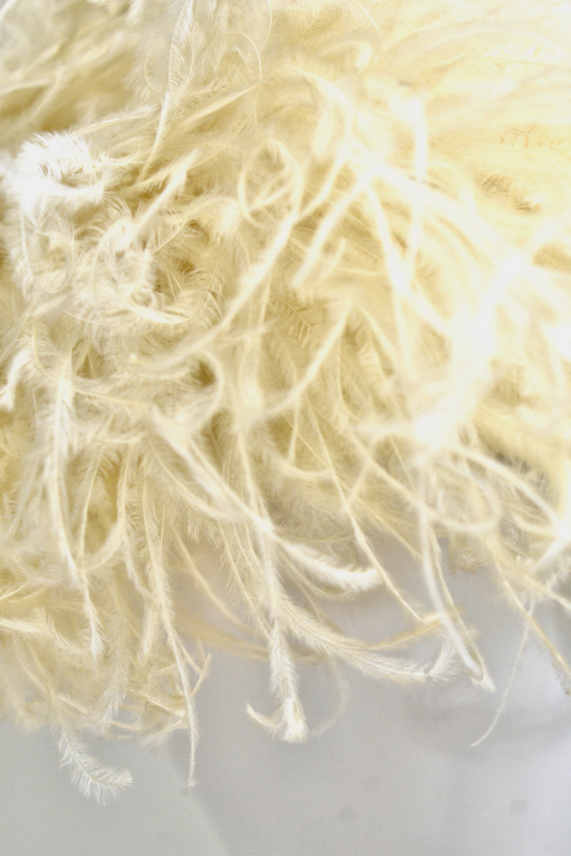 Vintage 1960s Jan Leslie Custom Design Ivory Ostrich Feather Hat