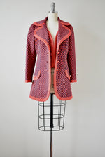 Vintage 1970 Lilli Ann Red Polka Dot 2 Piece Jacket and Vest