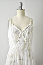 Vintage 1950s Off White Peignoir Slip Set