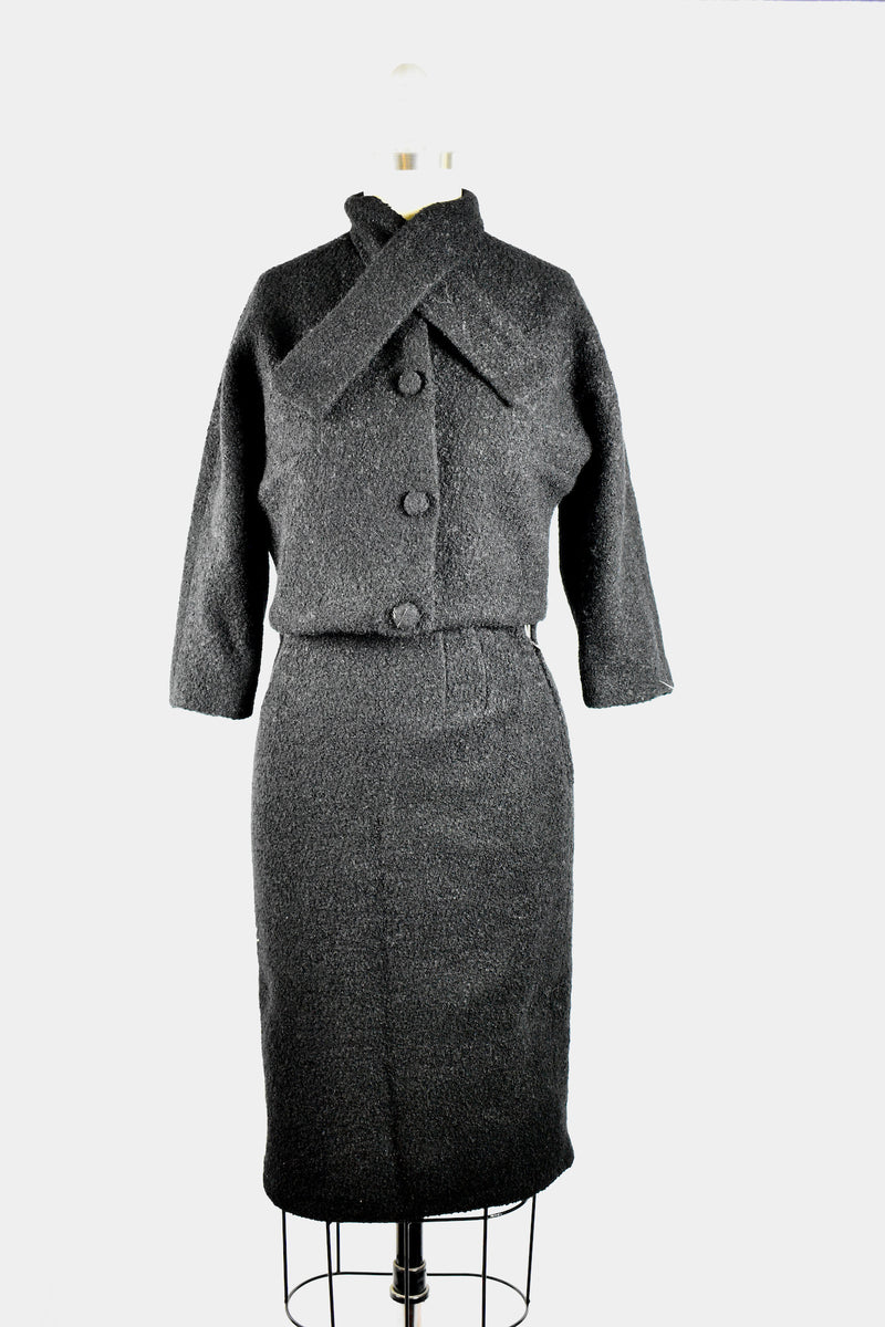 1950’s Black Renee Dupre Boucle Suit Set