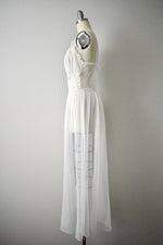 Vintage 1950s Off White Peignoir Slip Set