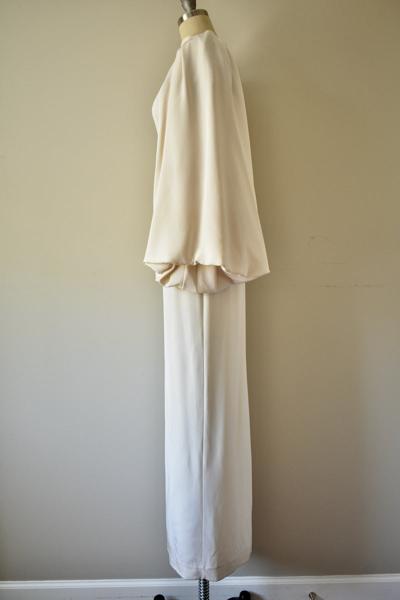 Cream Open Back Gown