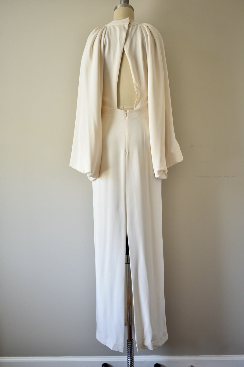 Cream Open Back Gown