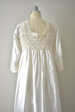 Vintage 1920s Cotton Handmade Bedgown w Crochet Bodice