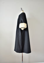 Vintage 1960s Forstmann Black Wool Swing Coat