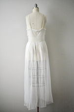 Vintage 1950s Off White Peignoir Slip Set