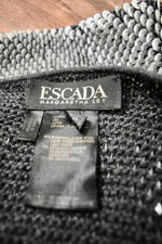Vintage 1980s Escada Black Sequin Scale Dress