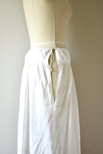 1890s-1900 White Cotton Petticoat with Satin Ribbon Insert