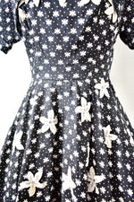 Vintage 1950s Eisenberg Original Black Floral Dress with Bolero