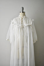 Vintage 1950s Off White Peignoir Slip Set