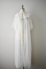 Vintage 1950s Off White Peignoir Slip Set