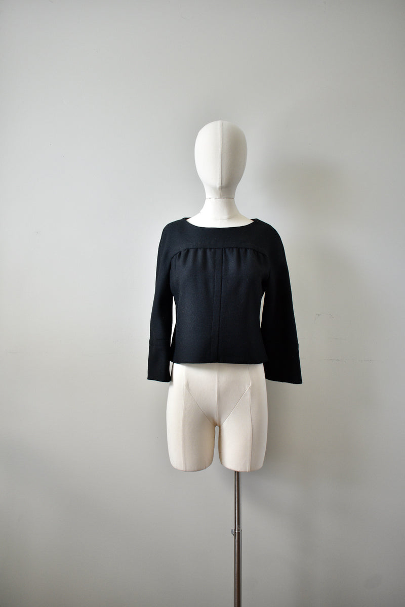 Vintage 1960s California Girl Black Jacket Top