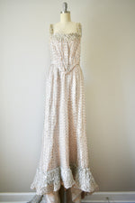 1940s Vintage Hollywood Beige Sequin Gown