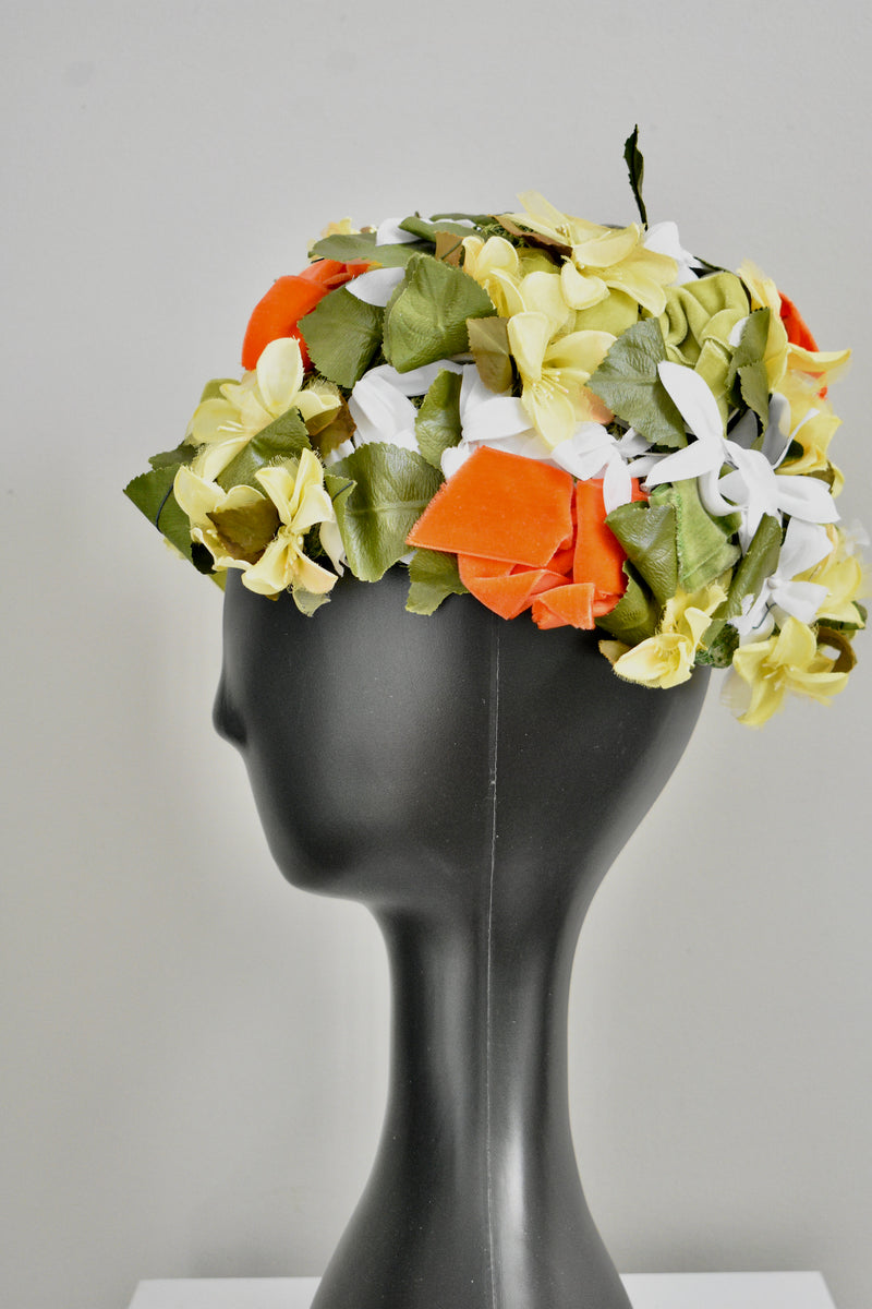 Vintage 1960s Christian Dior Turban Floral Hat