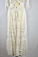 Antique Edwardian White Cotton Tea Dress-