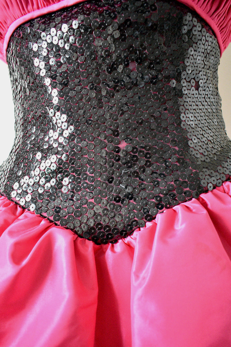 Vintage 1980s Victor Costa Sequin Strapless Dress