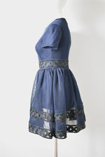 Blue Netted Dress By Maje