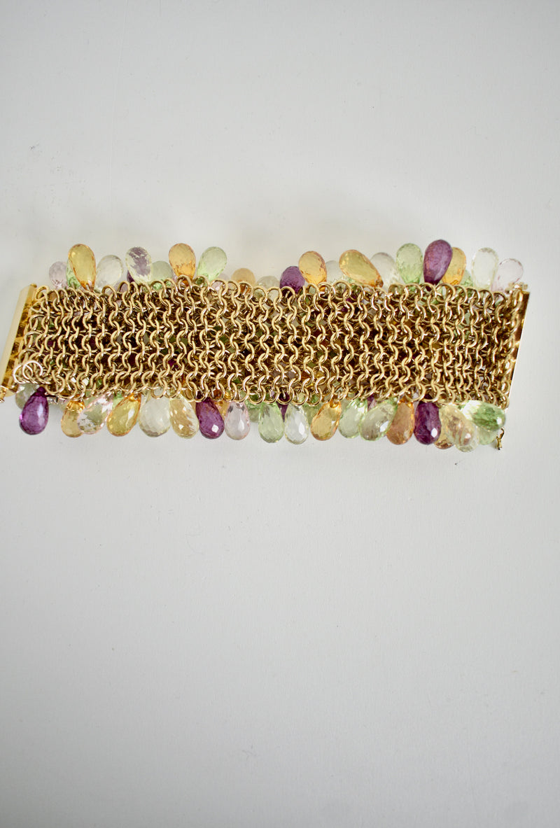 1970 Vintage Faux Glass Beaded Bracelet