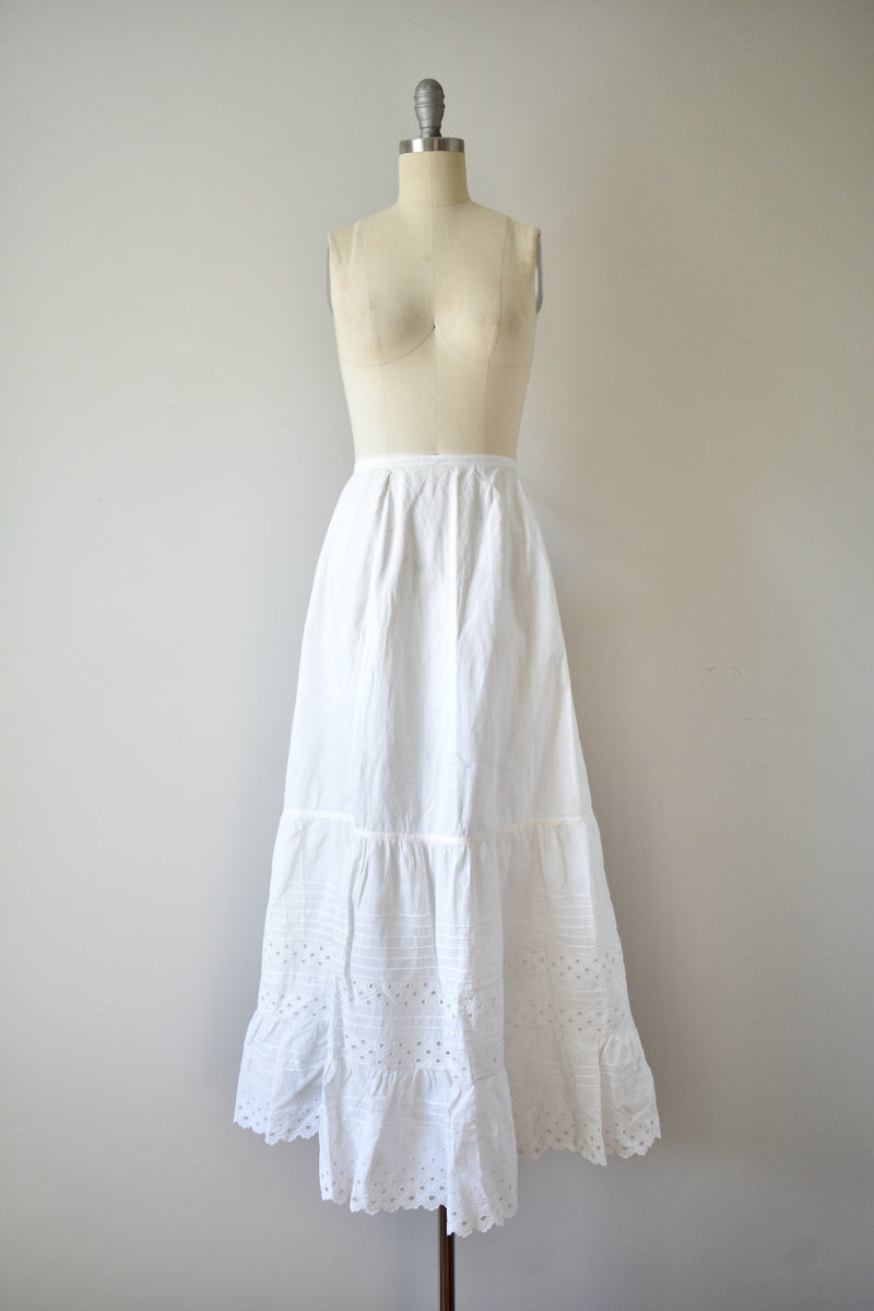 1890s-1900 White Cotton Petticoat