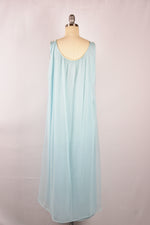 Vintage 1960s Movie Star Ice Blue Penoir Nightgown Set