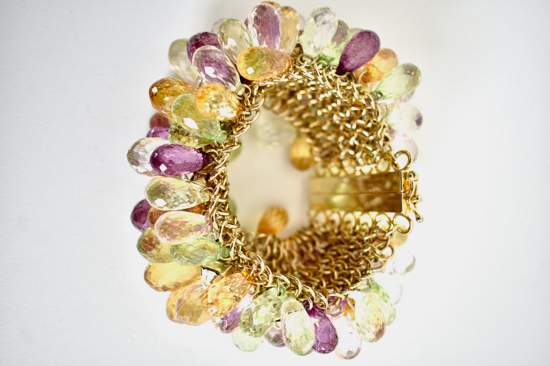 1970 Vintage Faux Glass Beaded Bracelet