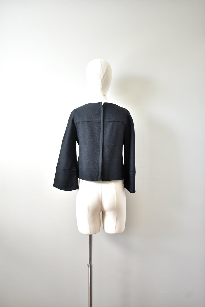 Vintage 1960s California Girl Black Jacket Top