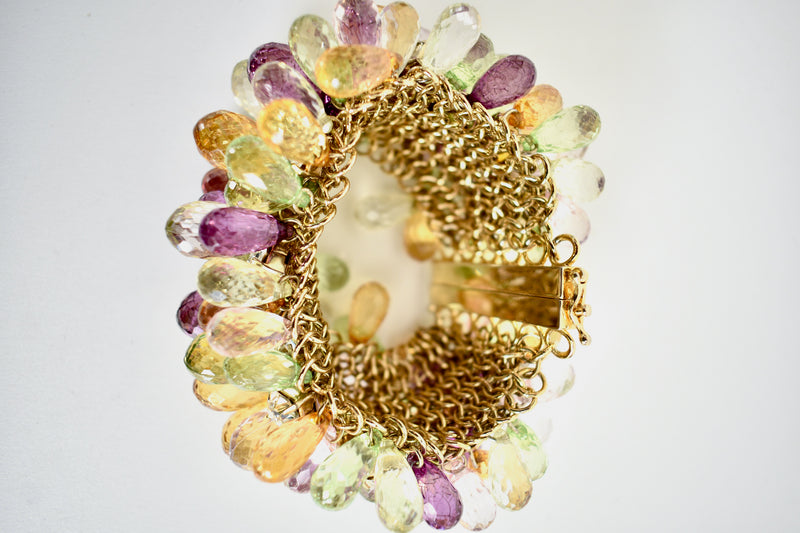 1970 Vintage Faux Glass Beaded Bracelet