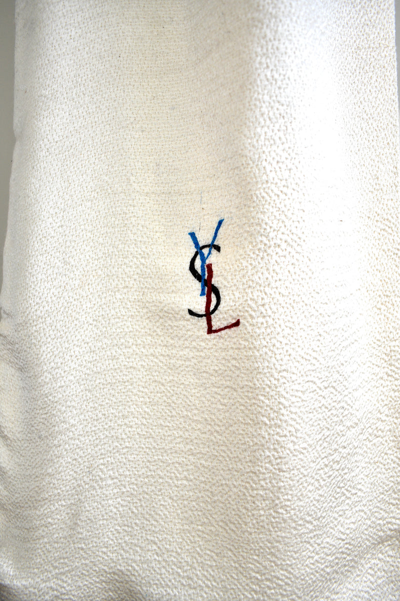 Vintage Yves Saint Laurent Long Cream Scarf