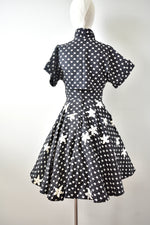 Vintage 1950s Eisenberg Original Black Floral Dress with Bolero