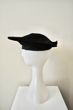Vintage 1950 Black Velvet Hat