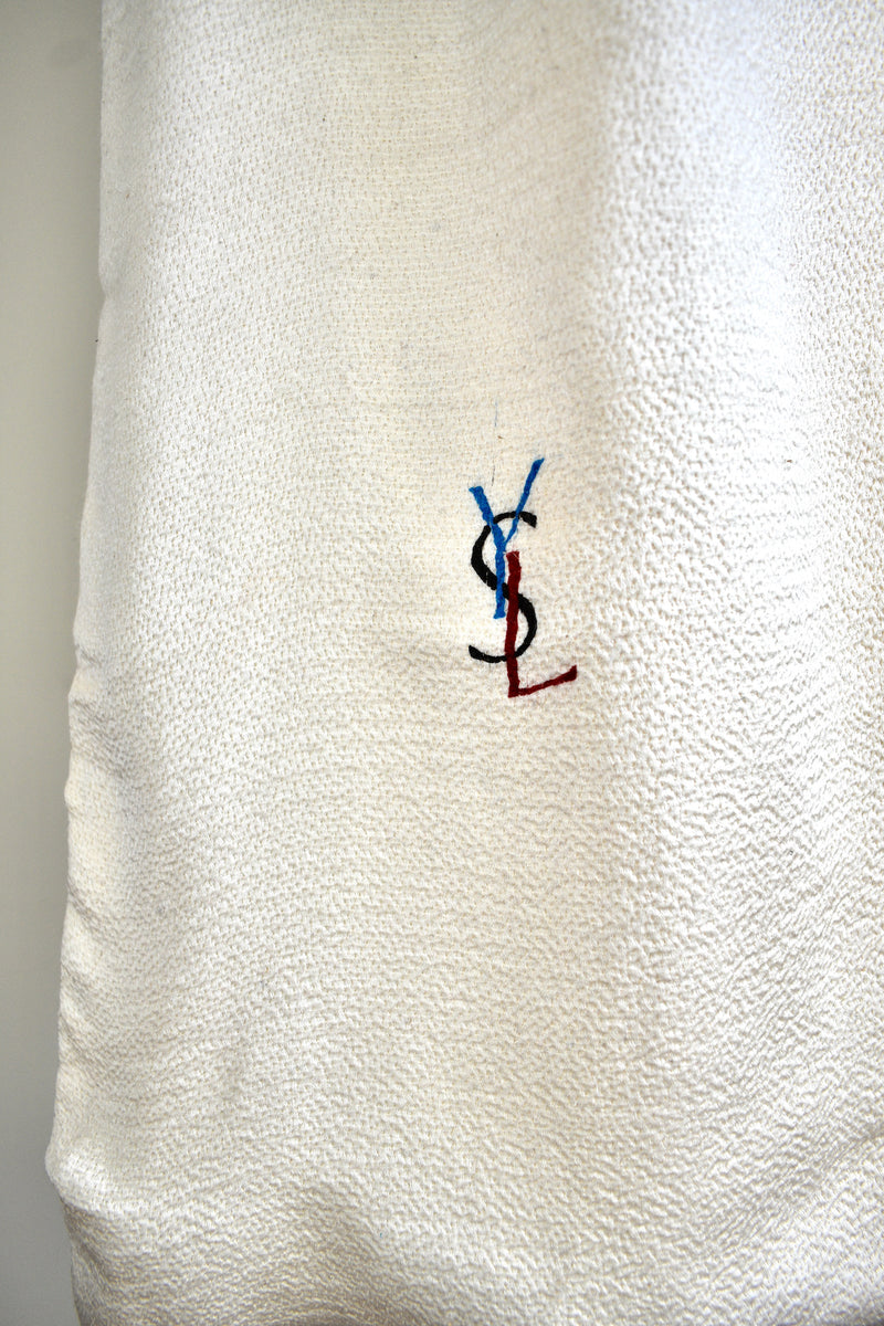 Vintage Yves Saint Laurent Long Cream Scarf