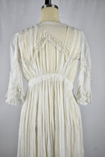 Antique Edwardian White Cotton Tea Dress-