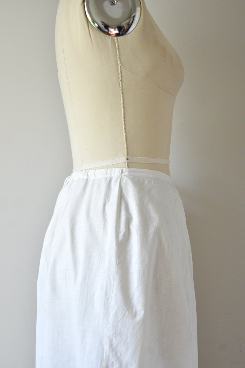 1890s-1900 White Cotton Petticoat