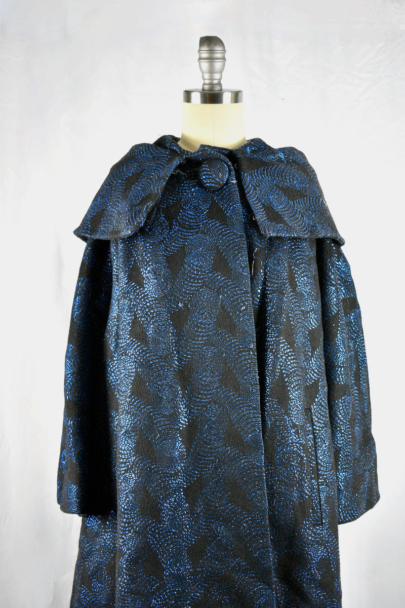 Vintage 1950s Blue Swing Coat
