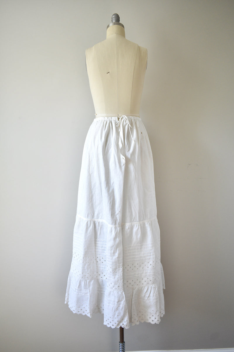 1890s-1900 White Cotton Petticoat